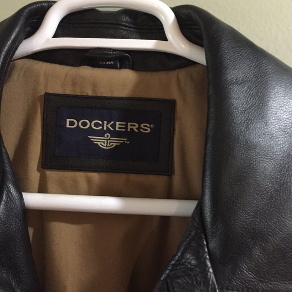 Dockers Jackets & Coats Dockers Black Leather Mens 2xl Jacket
